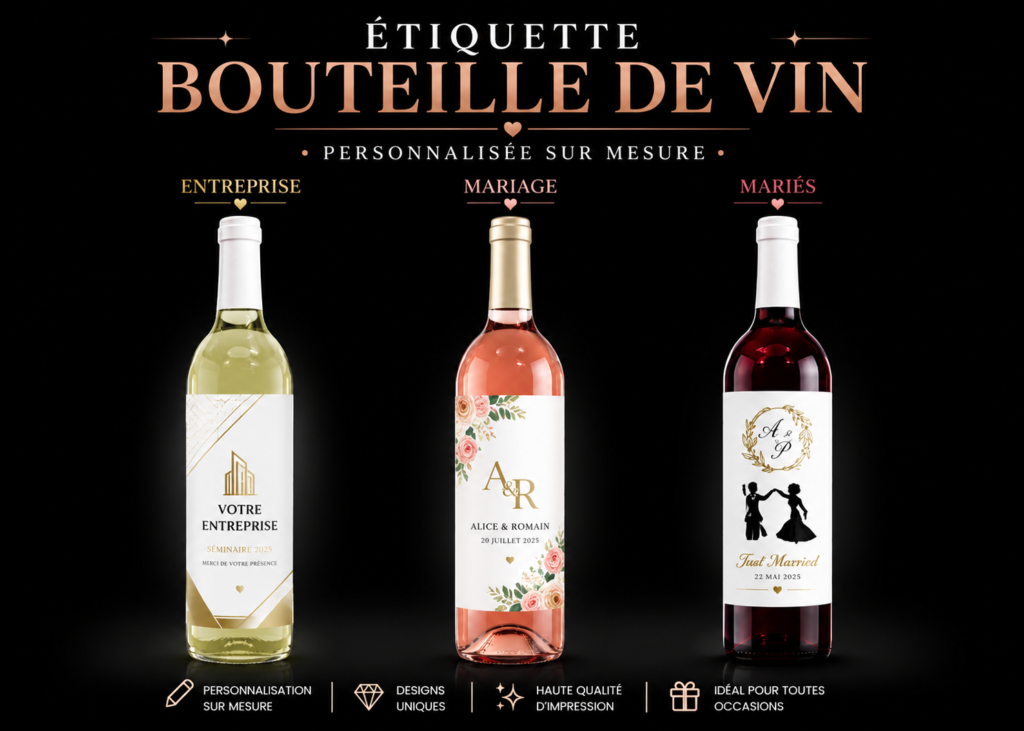 Étiquette bouteille de vin personnalisée