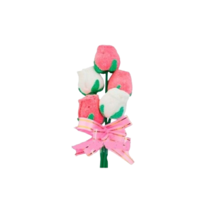 🌹 Bouquet de Roses Marshmallow Fraise – Cadeau Gourmand